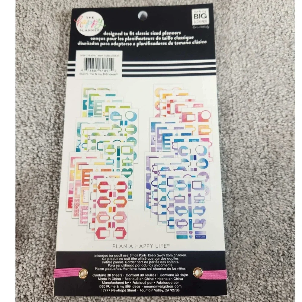 The Happy Planner Sticker Book Bundle‎ Floral Layered Boxes Faith Warrior 3pk